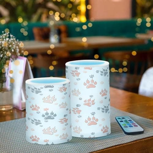 xigua Flameless Candles, Coral Paws Flickering LED Candles,2 Pack Battery Operated Candle with 18-Key Remote or Wedding, Table, Halloween, Christmas Decor — view 6