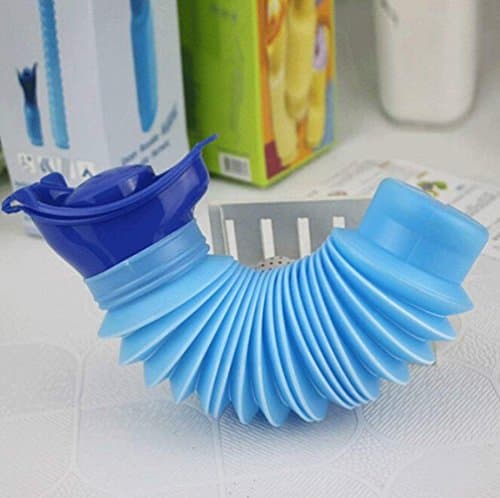 ICYANG 2 Pieces Male & Female Portable Collapsible Emergency Urinal, Travel Driving Outdoor Camping Car Toilet Pee Bottle for Kids Older, 750ml — view 6