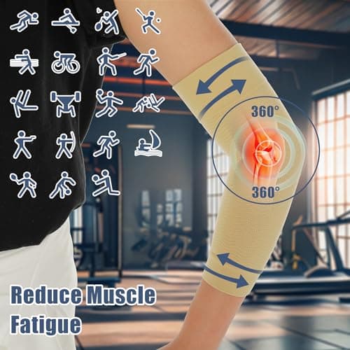 ASTER 2 Pair Arm Sleeves - Compression Sleeves for Lymphedema, Varicose Veins, Swelling, Injury & Sports (Beige) — view 2