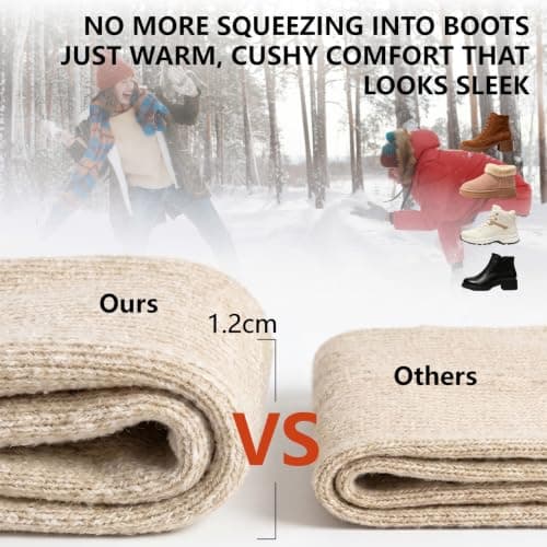 YORJOSOX Thermal Socks for Womens Warm Winter Socks 3 Pairs Cosy Thick Comfy Work Hiking Boot Crew Ladies Gifts Socks UK Size 3-8 (UK, Numeric, 3, 8, Regular, Regular, 3 Pairs Multicolour) — view 5