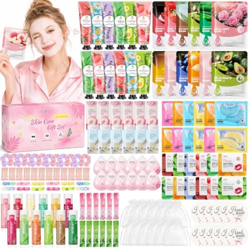 Pamper Gifts for Women, 156PCS Christmas Skincare Set Spa Party Supplies