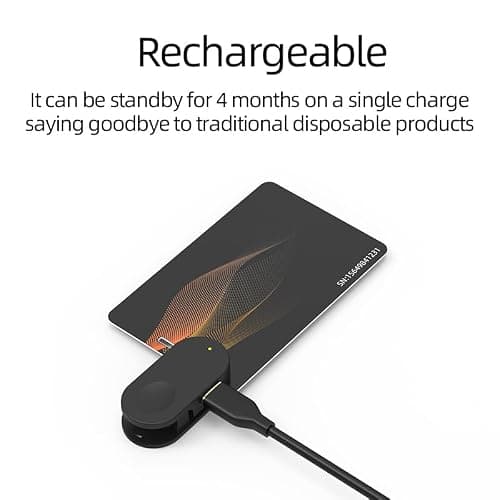 Find My M10 Card Tracker. Wallet tracker. Smart Tag & luggage tracker for suitcases. IP67 Waterproof & Rechargeable Finder. Global Positioning air tag alternative on Find My Network (apple IOS only) — view 4
