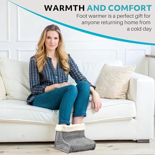 Crystals Electric Heated Foot Warmer with 5 Temperature Settings, Auto Shut-Off, Soft Breathable Fabric, Safe Overheat Protection – Winter Warmth for Men & Women, Perfect Feet Warmer for Cold Feet — view 6