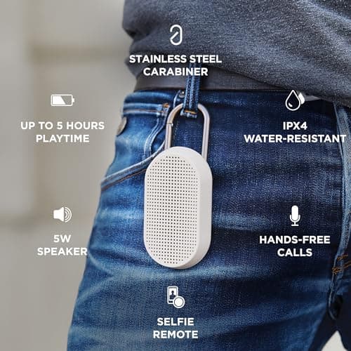 Lexon MINO T Portable Bluetooth Speaker for outdoor use, Water Resistant IPX4 and rechargeable - Khaki — view 5