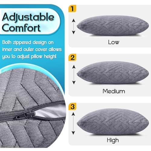 Travel Neck Pillow, Memory Foam Pillow with Breathable Cover-GREY,44cm×30cm — view 6