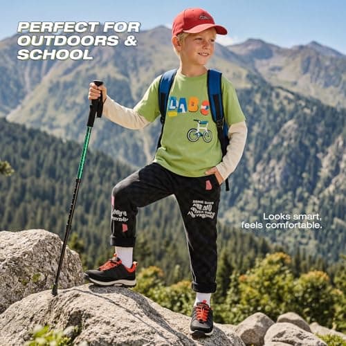 UOVO Non-Slip Quick Lace Boys Outdoor Trainers for School & Play, Breathable Upper, Reinforced Toe, Kids Walking Shoes, Ages 7–14, Black 3.5UK 36EU — view 4