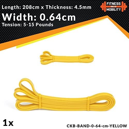 Mobility Resistance Bands YELLOW - By CKB LTD® | 0.64 cm 2-7kg SINGLE BAND For Assisted Pull Up Stretch Gym Fitness Calisthenics Gymnastics Loop Powerlifting Workout Ideal for Men Women Exercises — view 3