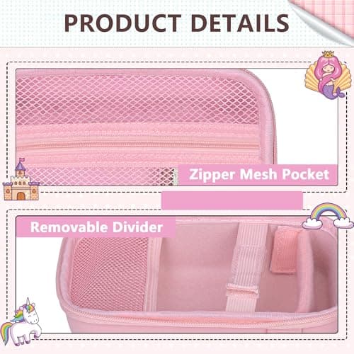Leayjeen Kids' Instant Camera Case, Compatible with HiMont/Manttely/CAMCLID/GREENKINDER/Gofunly/Hangrui Brands, Includes Hand Strap and Shoulder Strap (Case Only) Pink — view 4