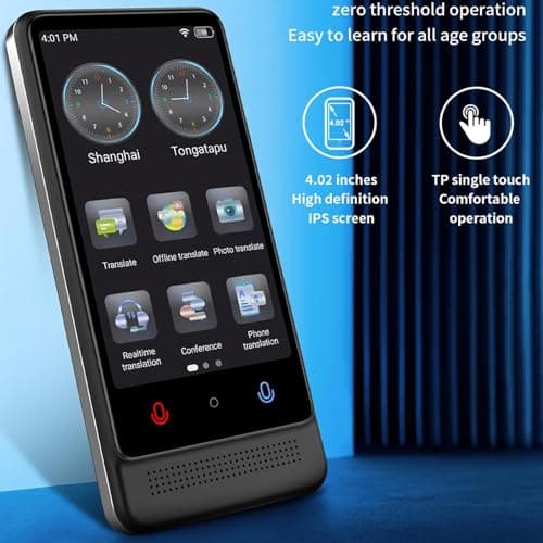 Tomantery Language Translation Device, 3.0 -inch Touch Cream AI Smart Voice Translator Real Time Wifi for the Meeting — view 4