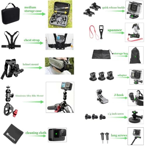 Hauyapie Action Camera Accessories Kit Bundle YP08 — view 6