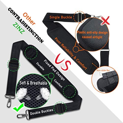 ZINZ 57" Adjustable Bag Straps Replacement with Thick Fixed Pad,Black — view 5