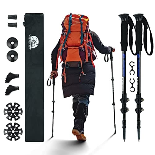 2-Pack Walking Sticks for Women and Men,Telescopic Trekking Pole for Hiking