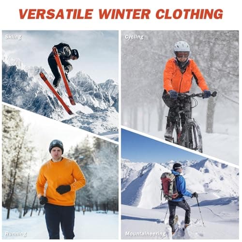 HYCOPROT Men's Thermal Long Sleeve Shirts Fleece Lined Base Layer Stretchy Breathable Compression Tops Sports Keep Warm Undershirt Winter Athletic Workout Top for Running Cycling Skiing (Black, S) — view 6