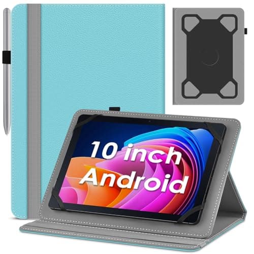 KATUMO Folio Leather Universal 10-10.5 inch Tablet Case, Sky Blue