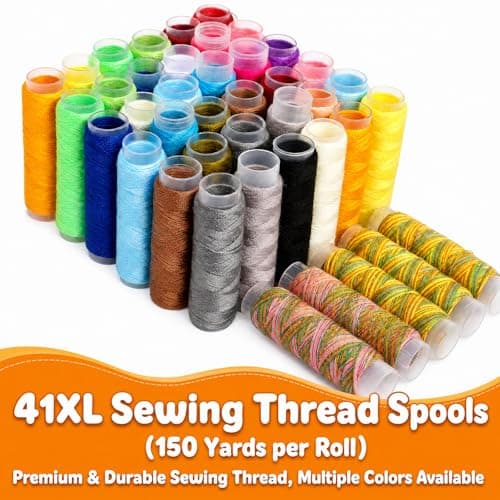 Asdirne Sewing Kit for Adults, 189 PCS Sewing Accessories with 41 XL Spools Thread, Scissors, Thimbles, Tape Measure & Portable Carry Case, Premium DIY Repair Kit for Home, Travel and Daily Use, Black — view 4