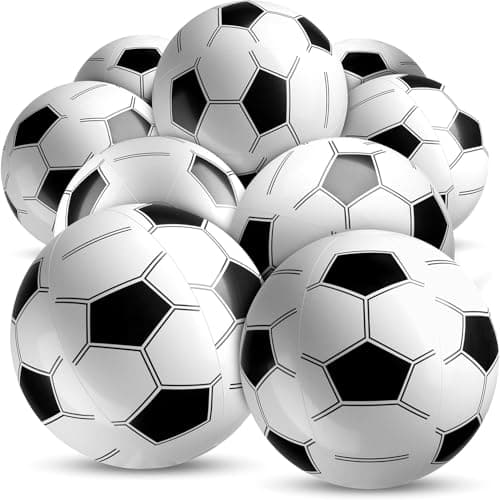 Inflatable Soccer Balls (Pack of 12)16-inch, Soccer Party Beach Balls Bulk