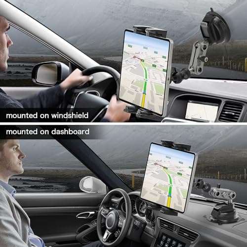 Tablet Car Stand with Suction Cup, 360° Rotate Adjustable iPad Car Mount — view 2