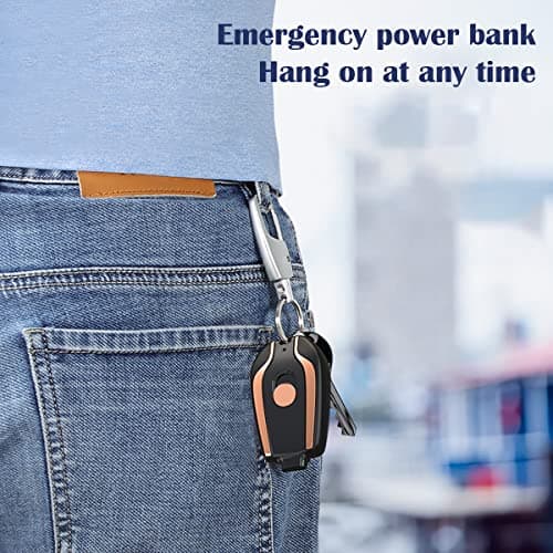 Keyring Power Bank 1500mAh Mini Power Emergencies Pod Keychain Portable Charger Ultra-Compact Fast Charging Key Chain Phone Charger Type-C Mini Power Emergency Charger for Android — view 5