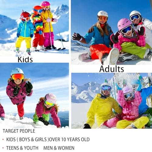JIfengan Ski Goggles Snowboard Goggles - UV Adjustable Riding Offroad Protective Goggles, Cycling Motorcycle ATV Glasses Winter Snow Sports Glasses For Youth Men Women (Red) — view 6