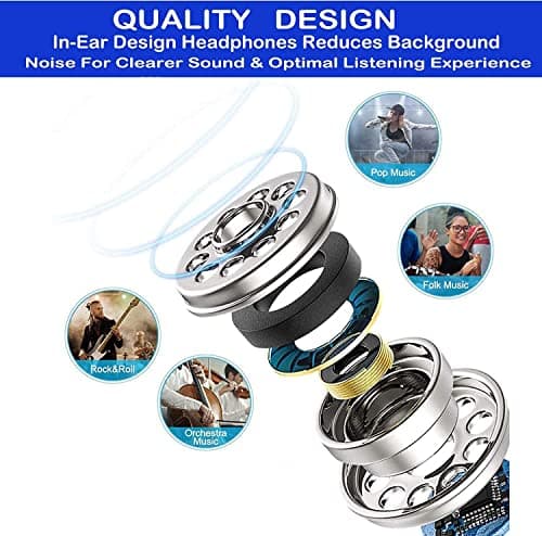 Ymdei In-Ear Headphones with Microphone Volume Control Earbuds Noise Isolating 3.5mm Jack Lightweight Earphones for Samsung,HUAWEI,iPad,iPhone,iPod,Xiaomi,PC,Laptop,Tablets and More device — view 4