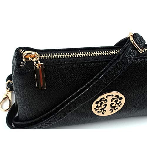AOSSTA Womens Small Crossbody Bag for Girls Crossbody Phone Bags Mini Shoulder Handbag With Wristlet Adjustable Strap (Gold) — view 3