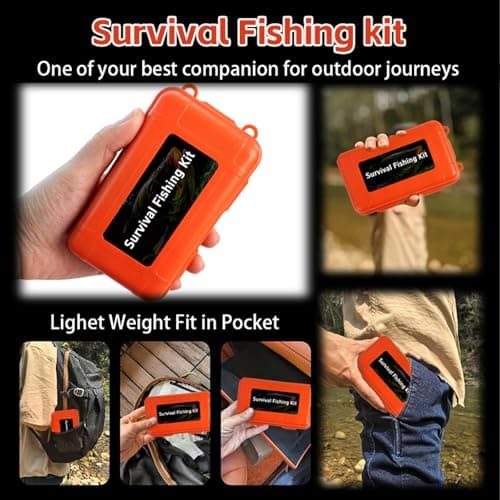 Wilderness Fishing Kit, Emergency Fishing Equipment, Wilderness Survival Tool Box, Including Fishing Hooks, Fishing Line, Float, and Scissors — view 3