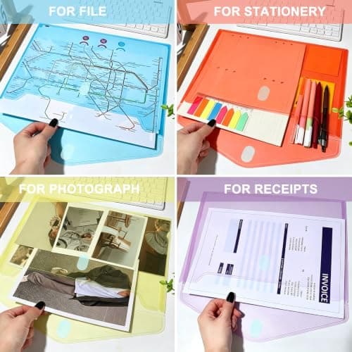 MIUTME A4 Plastic Wallets,10PCS Documents Popper Wallet File Folders — view 6