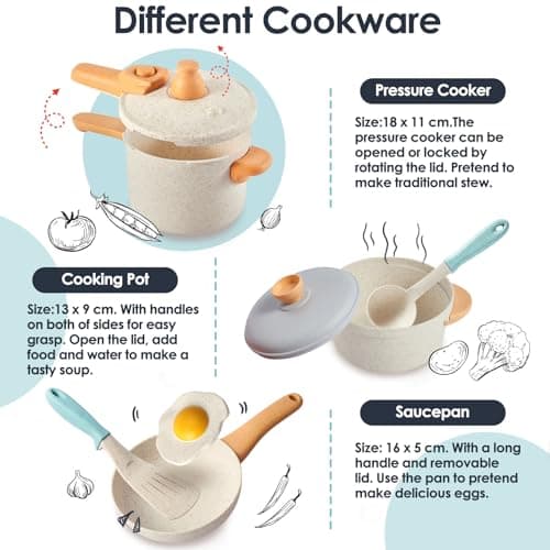 BUYGER Pretend Play Kitchen Toy Set Accessories for Kids 3 Years Old — view 3