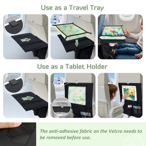 Airplane Tray Table Cover, Kids Travel Tray Table Cover for Car, Green — view 5
