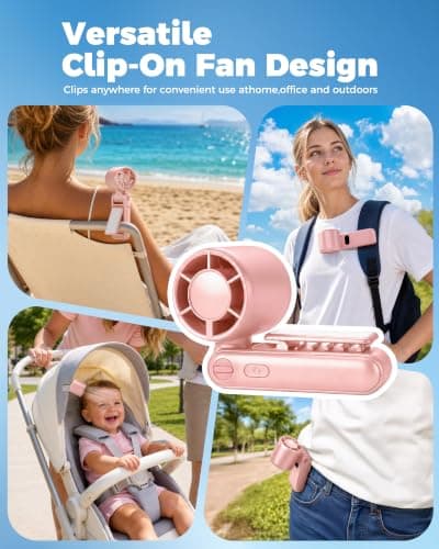 TUNISE Portable Fan, Handheld Fan Rechargeable 3600mAh, Mini Personal Fan — view 3