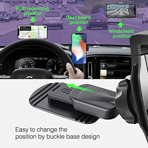 JIMISHA Car Phone Holder Phone Car Mount with Stick On Base Cell Phone Car Mount Sticky Adhesive Mount Holder for for 4 inches to 6.5 inches Smartphones — view 5