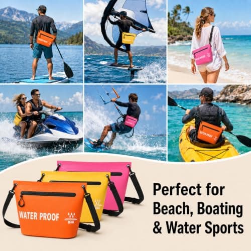 AURALIN Waterproof Dry Bag 4 L Rose PVC Airtight Zip Shoulder Strap — view 6