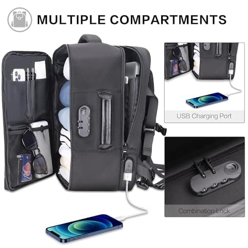 YOUNGOA Ryanair Cabin Bags 40x20x25, Travel Backpack with Code Lock — view 3