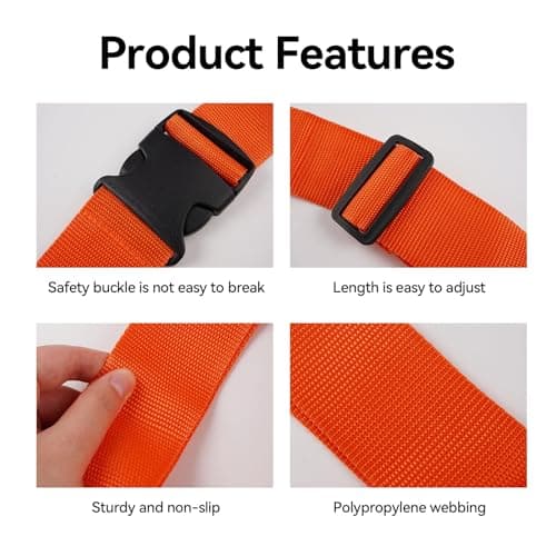Suitcase Straps 4 Pack with 2 Luggage Tags, Adjustable Luggages Strap Set — view 3