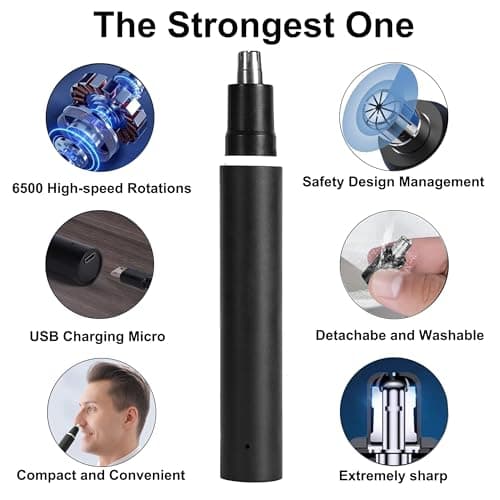 Beard Trimmer & Nose Hair Trimmer Set with Travel Case Rechargeable Trimmer Set for Men 2-in-1 Men's Grooming Kit with 4 Combs & T-Blade Cordless,USB-C Charging Gift for Men(Birthday) — view 5