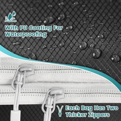 LANSKLBD 4/6/8 Set Packing Cubes for Suitcases Travel Luggage Packing Organizers,Travel Accessories Essentials Luggage Organizer with Shoe/Tioletry/Laundry Bag (Black, 4 set) — view 3