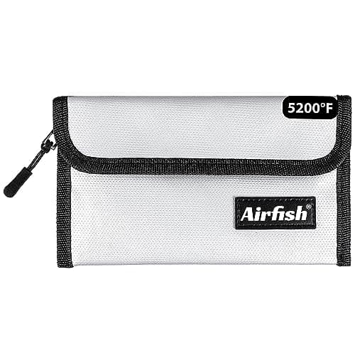 Airfish Fireproof Wallet, 5 x 8 inches, Waterproof Cash Bag with Zipper, Small Fireproof Cash Bag for Valuables, silver — view 4