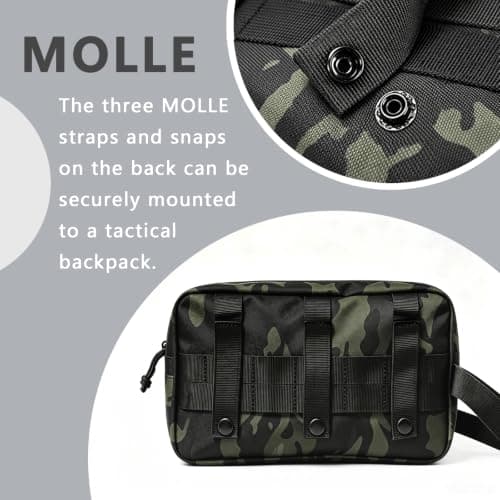 Vnvnvnv Tactical Toiletry Bag for Men, Travel Wash Bag with UK Patch, Camo — view 5