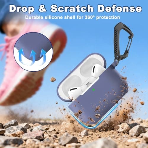 MATEPROX Case Compatible with AirPods Pro 3, Cover Portable Silicone Skin with Keychain Earphone Protective Cases for AirPods Pro 3th Generation 2025-Lavender Purple — view 5