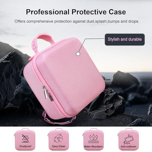 RAIALL Camera Case for Sony Alpha a6000/a6100/a6400/a6700/ Sony Alpha 7 II III IV/7R V Mirrorless Digital Camera and Lens, Vlogging Camera Hard Travel Bag with a Shoulder Strap and 3 Dividers, Pink — view 6