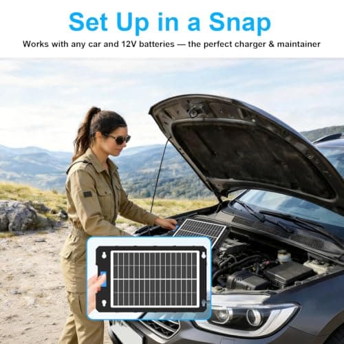 7.5W Solar Car Battery Charger, 12V Solar Panel Trickle Charger Maintainer — view 6