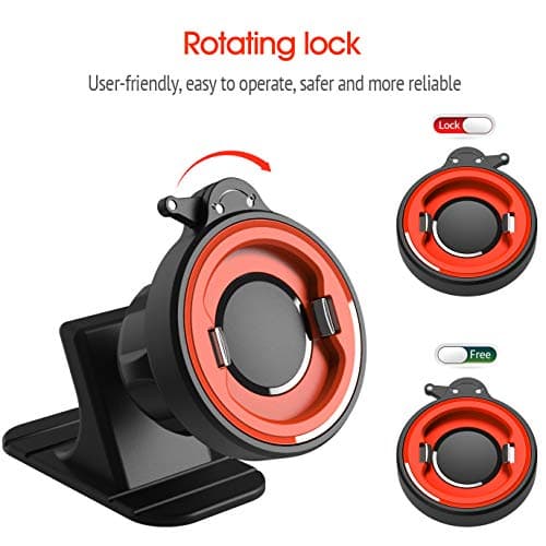 Car Phone Mount Without Magnetic, Stick On Dashboard 360° Rotatable Universal Cell Phone Holder with Ultra-Lock Quick Mount Strongest Adhesive Compatible with iPhone/Google 【Series C - 1st Gen】 — view 2