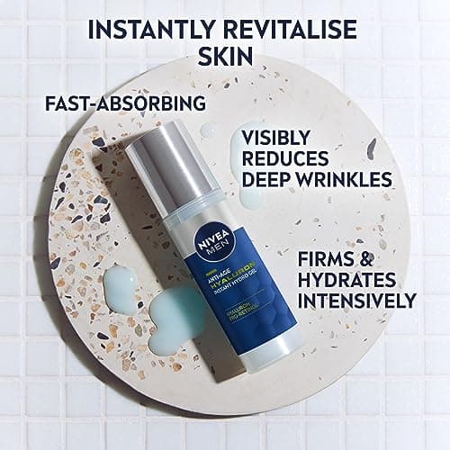 NIVEA MEN Anti-Age Hyaluron Face Moisturising Gel (50ml), Men's Moisturiser with Hyaluronic Acid and Pro-Retinol, Visibly Reduces Deep Wrinkles, Hydrates, and Firms Skin — view 2