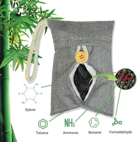 MEGAROOM Bamboo Air Purifying Bags 10 x 100g - Natural Air Freshener - Activated Charcoal Odour Absorber - Activated Charcoal Bag - Natural Car Air Freshener, Shoe Deodoriser, Home, Pet, Closet Odour — view 2