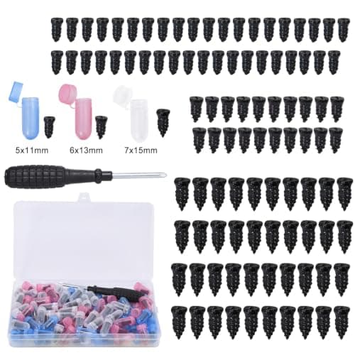 100Pcs Tyre Repair Screws, Vacuum Tubeless Tyre Car Puncture Repair Emergency Kit, Quick Self-Service Rubber Nails, Universal Tire Plugs Tools with Screwdriver for Aoto Motorcycle Bike Bicycle Van — view 3