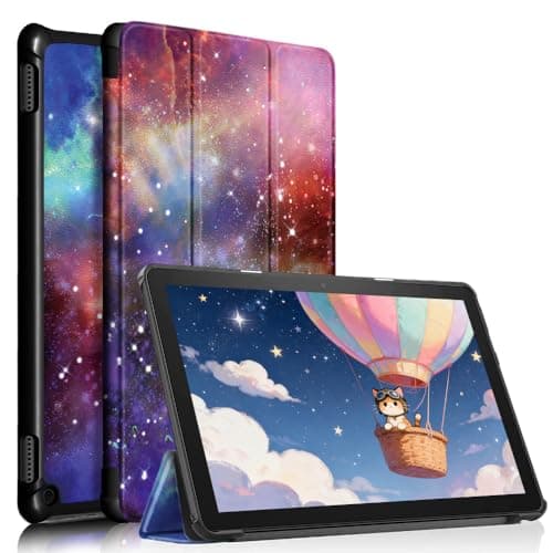 Slim Lightweight Stand Case for 10 inch Tablets, TOKILO Trifold Stand Hard Back Shell Smart Cover with Auto Wake/Sleep, Un Fit for LG10 Tablet, Galaxy