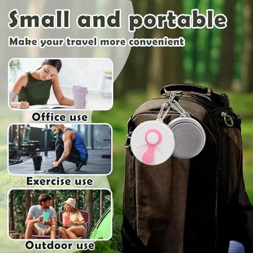 MORAINJAY Collapsible Coffee Cup with Lids,15oz/450ml Red Silicone Portable Reusable Coffee Mug,Foldable Camping Travel Cup Fits in Your Pocket(Collapses to 6cm) — view 5