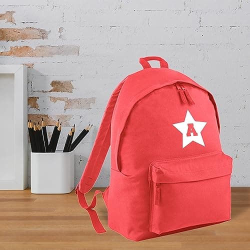 Print Maniacs Personalised Large 18L Kids Travel Backpack Junior Shoulder Collage Rucksack School Lunch Swimming P.E Laptop Book Bag Star (Coral) — view 6