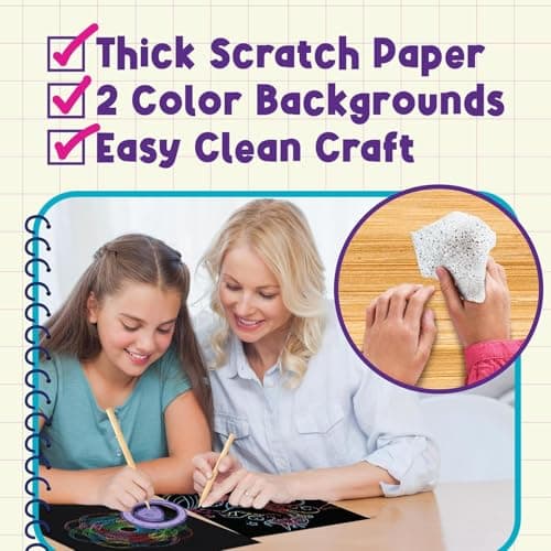 Rainbow Scratch Art Kit with Stencils, 79 Pc Craft Kit Ages 4-8 — view 6