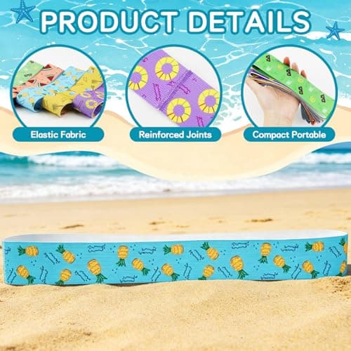 5Pcs Towel Bands for Beach, Elastic Bands for Sunbed Towel, 40×5cm — view 3